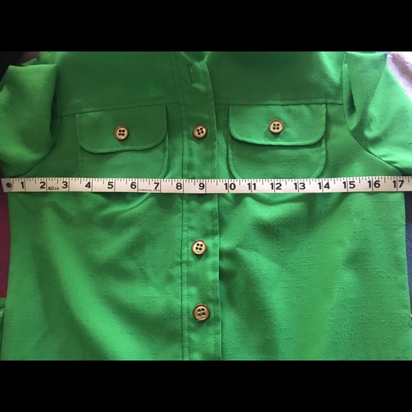 Bonwitt teller vntg green button down belt dress - Picture 6 of 8